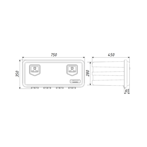 Инструментальный ящик FLYBOX (FLB750) 350х450х750